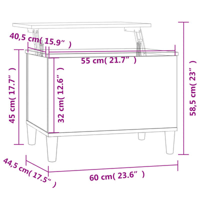 Coffee Table Grey Sonoma 60x44.5x45 cm Engineered Wood