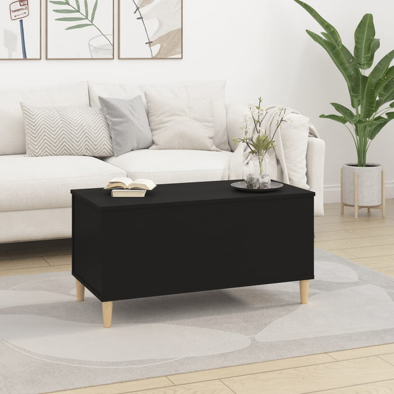 Coffee Table Black 90x44.5x45 cm Engineered Wood