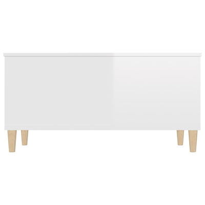 Coffee Table High Gloss White 90x44.5x45 cm Engineered Wood