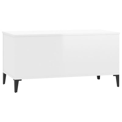 Coffee Table High Gloss White 90x44.5x45 cm Engineered Wood