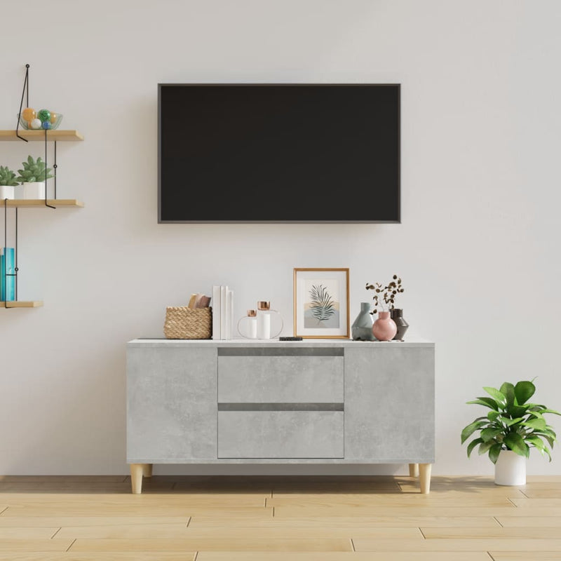 TV Cabinet Concrete Grey 102x44.5x50 cm Engineered Wood