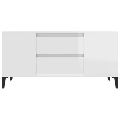 TV Cabinet High Gloss White 102x44.5x50 cm Engineered Wood