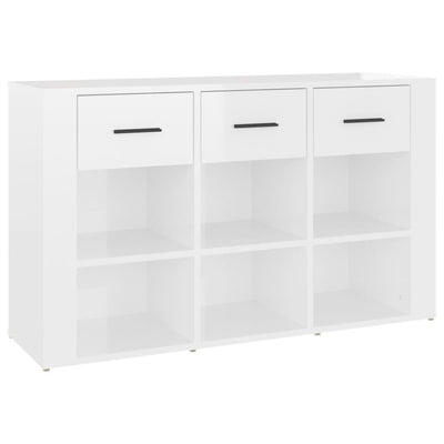 Sideboard High Gloss White 100x30x59.5 cm Engineered Wood