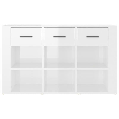 Sideboard High Gloss White 100x30x59.5 cm Engineered Wood