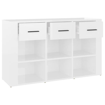 Sideboard High Gloss White 100x30x59.5 cm Engineered Wood