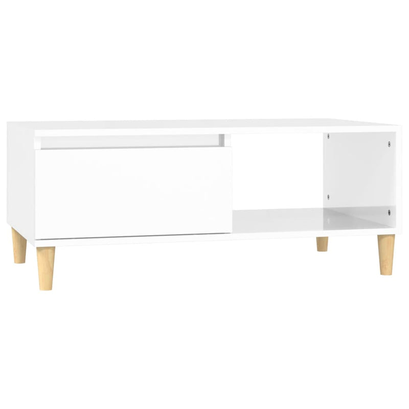 Coffee Table High Gloss White 90x50x36.5 cm Engineered Wood