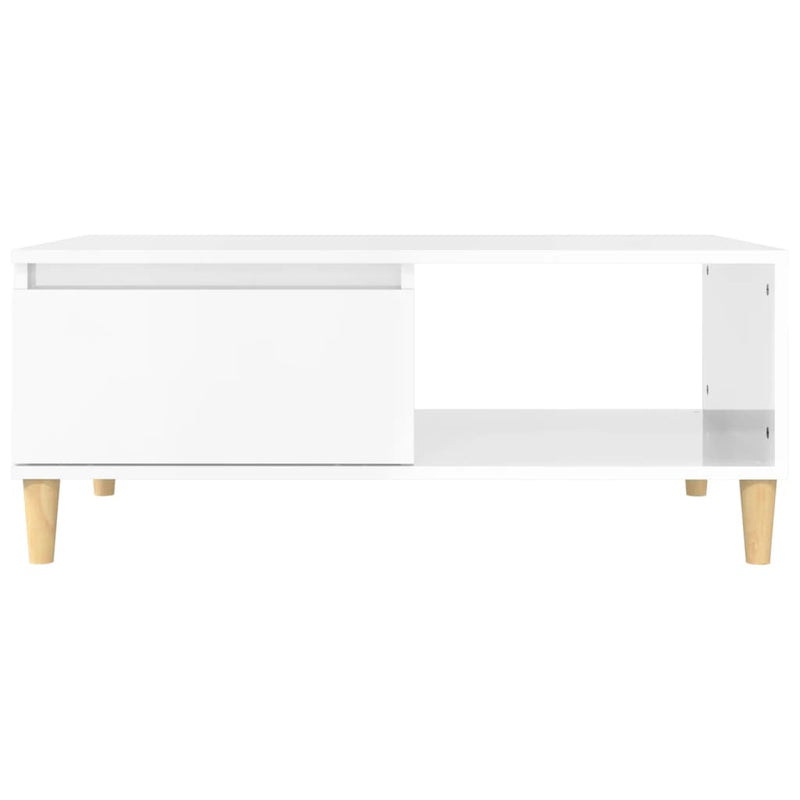 Coffee Table High Gloss White 90x50x36.5 cm Engineered Wood