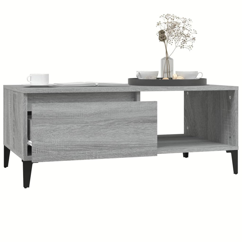 Coffee Table Grey Sonoma 90x50x36.5 cm Engineered Wood