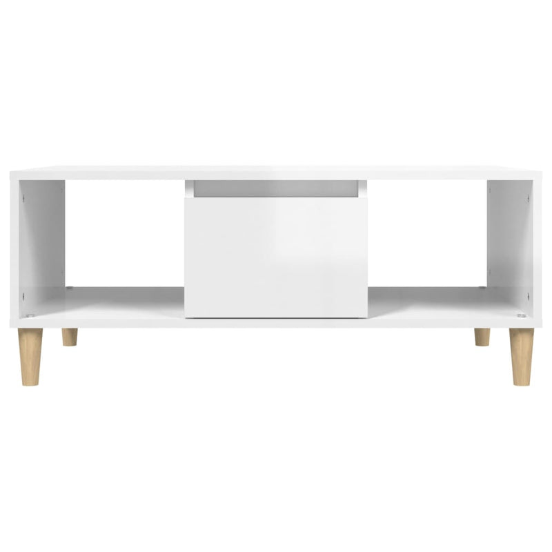 Coffee Table High Gloss White 90x50x36.5 cm Engineered Wood