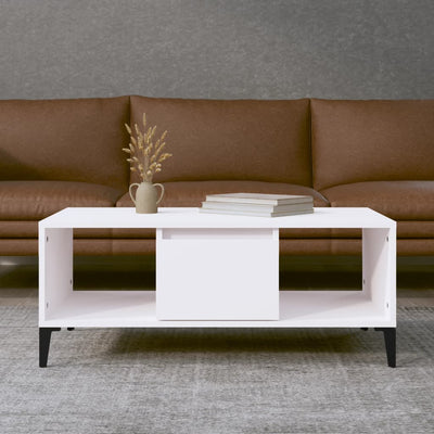 Coffee Table White 90x50x36.5 cm Engineered Wood