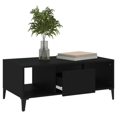 Coffee Table Black 90x50x36.5 cm Engineered Wood