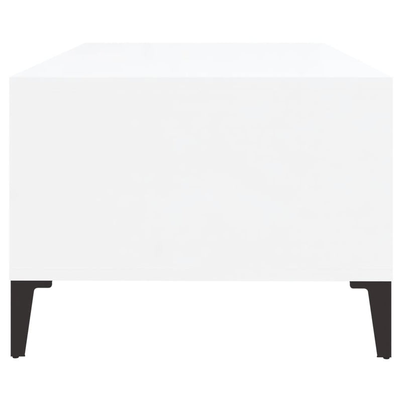 Coffee Table High Gloss White 90x50x36.5 cm Engineered Wood