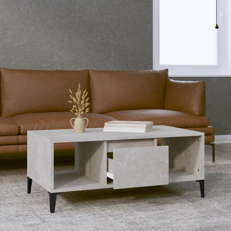 Coffee Table Concrete Grey 90x50x36.5 cm Engineered Wood