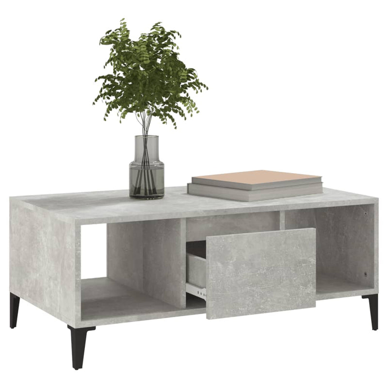 Coffee Table Concrete Grey 90x50x36.5 cm Engineered Wood