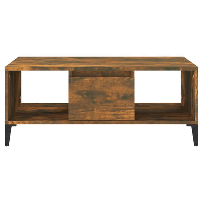 Coffee Table Smoked Oak 90x50x36.5 cm Engineered Wood