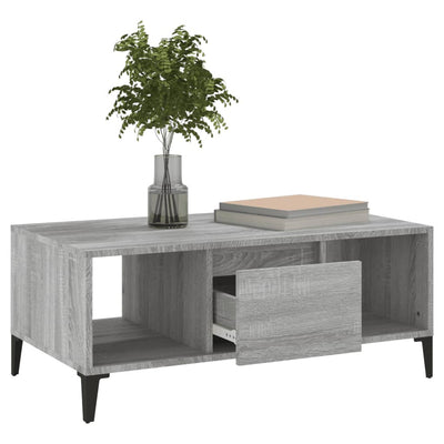 Coffee Table Grey Sonoma 90x50x36.5 cm Engineered Wood