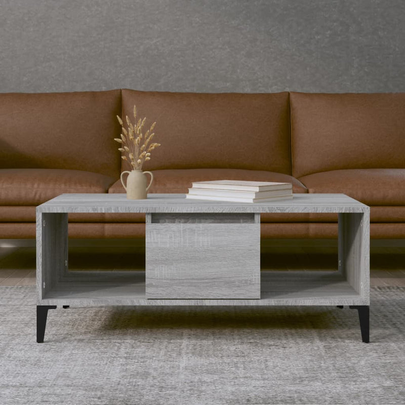 Coffee Table Grey Sonoma 90x50x36.5 cm Engineered Wood