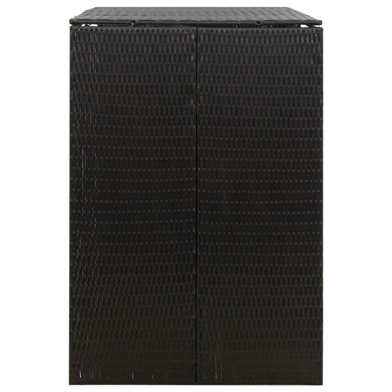 Double Wheelie Bin Shed Black 140x80x117 cm Poly Rattan