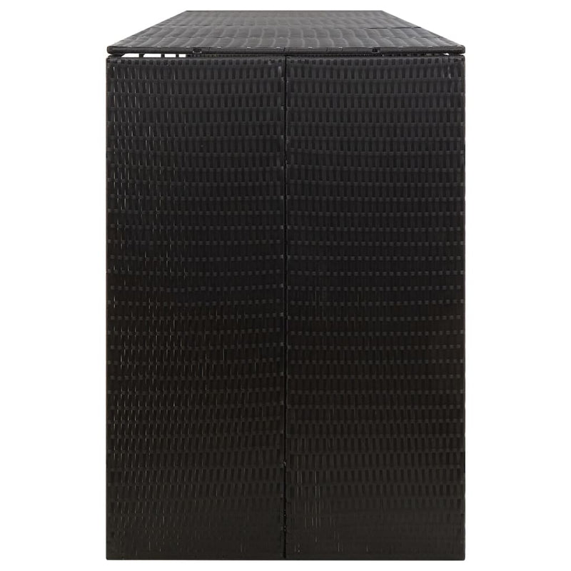 Quadruple Wheelie Bin Shed Black 274x80x117 cm Poly Rattan