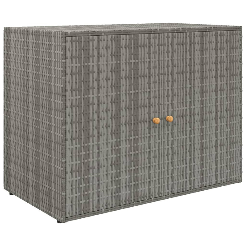 Garden Storage Cabinet Grey 100x55.5x80 cm Poly Rattan