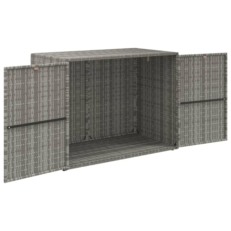 Garden Storage Cabinet Grey 100x55.5x80 cm Poly Rattan