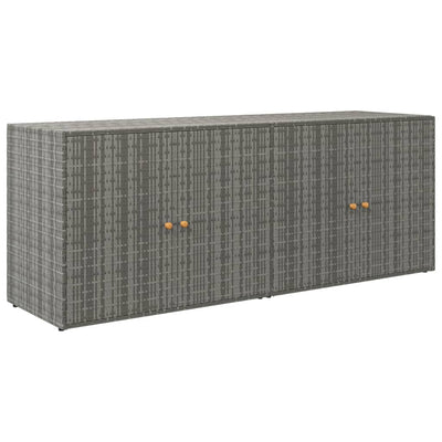 Garden Storage Cabinet Grey 198x55.5x80 cm Poly Rattan