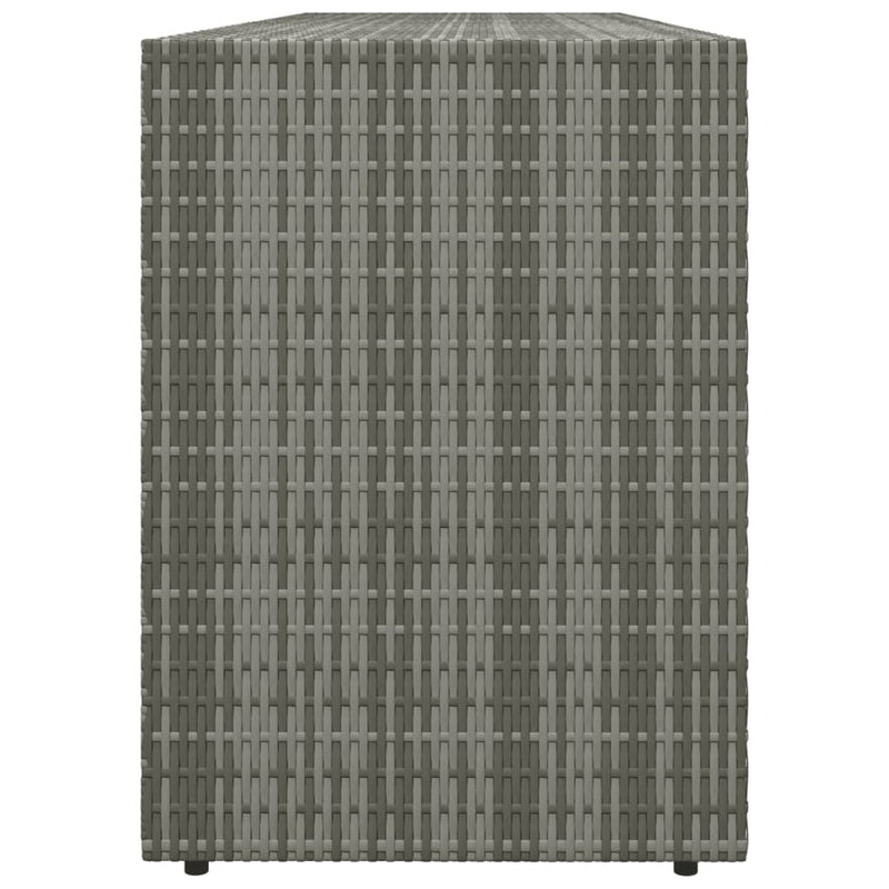 Garden Storage Cabinet Grey 198x55.5x80 cm Poly Rattan