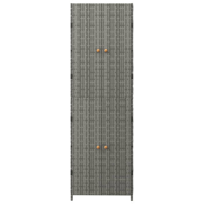 Garden Storage Cabinet Grey 59x40x180 cm Poly Rattan