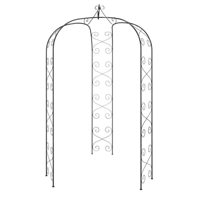 Garden Arch Black Ø180x255 cm Steel