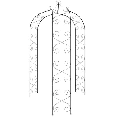 Garden Arch Black Ø180x255 cm Steel