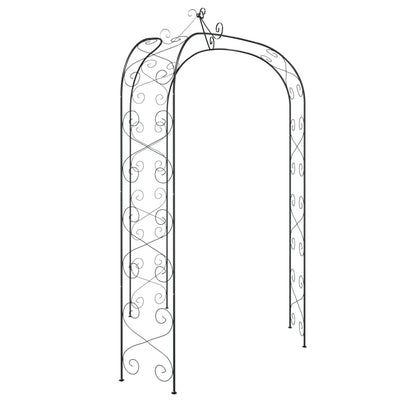 Garden Arch Black Ø180x255 cm Steel