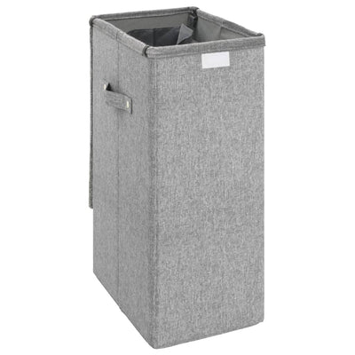 Foldable Laundry Hamper Grey 26x34.5x59.5 cm Faux Linen Fabric