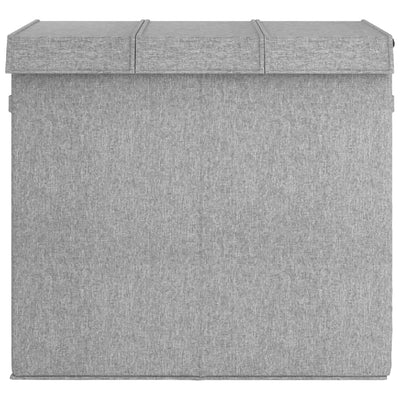 Foldable Laundry Hamper Grey 64.5x34.5x59 cm Faux Linen Fabric