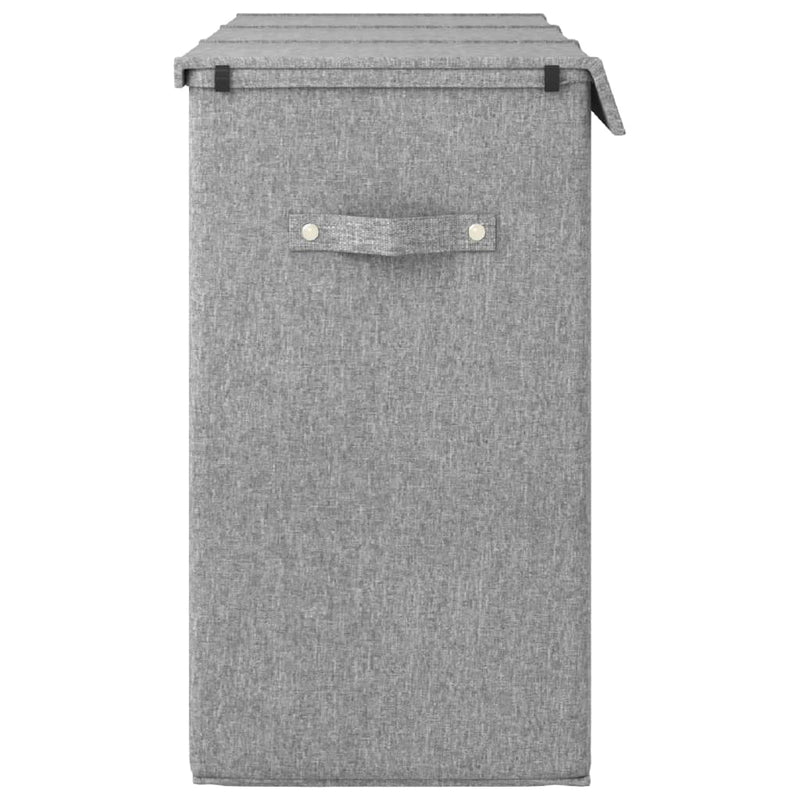 Foldable Laundry Hamper Grey 64.5x34.5x59 cm Faux Linen Fabric