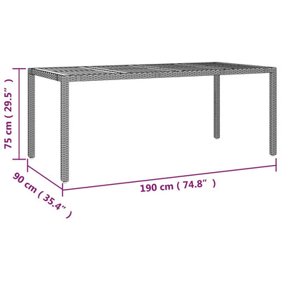 Garden Table with Wooden Top Black Poly Rattan&Solid Wood Acacia