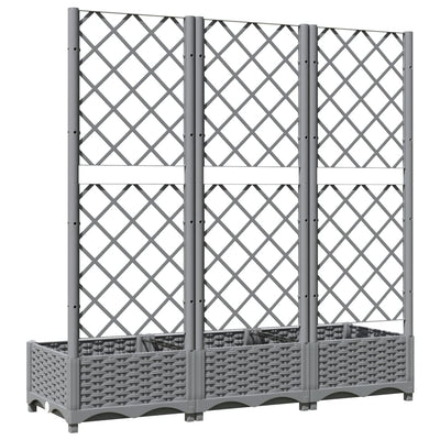 Garden Planter with Trellis Light Grey 120x40x121.5 cm PP