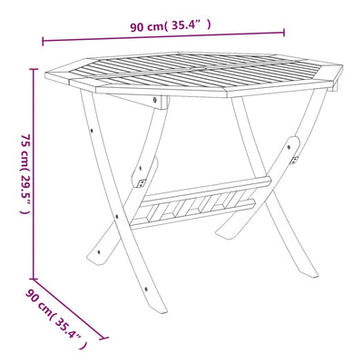 Folding Garden Table 90x75 cm Solid Wood Acacia