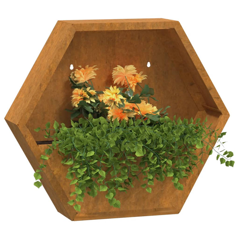 Wall Planters 2 pcs Rusty Corten Steel 46x10x40 cm