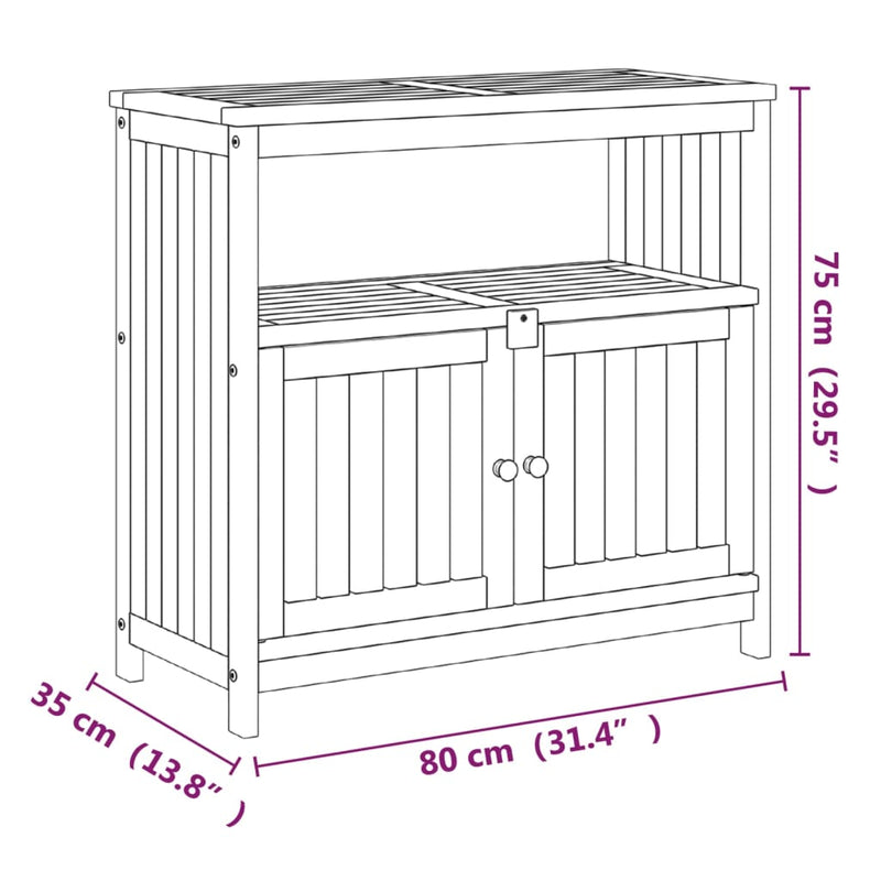 Garden Console Table 80x35x75 cm Solid Wood Acacia