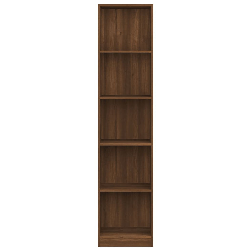 5-Tier Book Cabinet Brown Oak 40x24x175 cm Engineered Wood