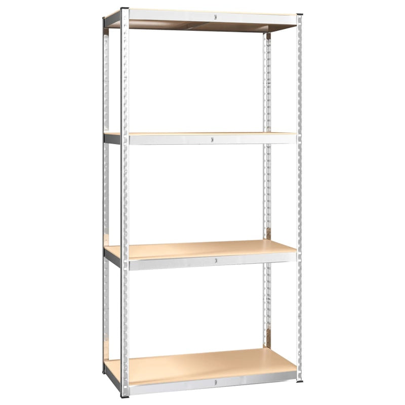 4-Layer Shelves 3 pcs Silver Steel&Engineered Wood