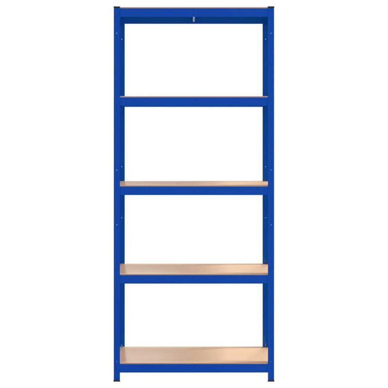 5-Layer Shelves 3 pcs Blue Steel&Engineered Wood