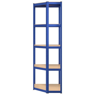 5-Layer Shelves 4 pcs Blue Steel&Engineered Wood