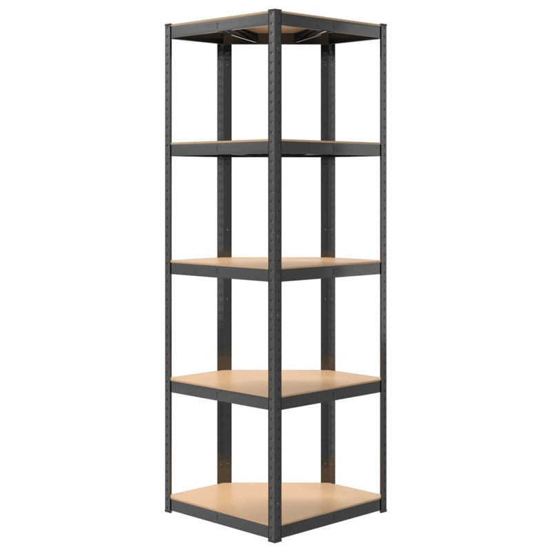 5-Layer Shelves 2 pcs Anthracite Steel&Engineered Wood