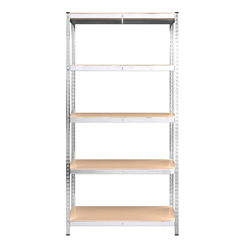 5-Layer Shelves 3 pcs Silver Steel and Engineered Wood