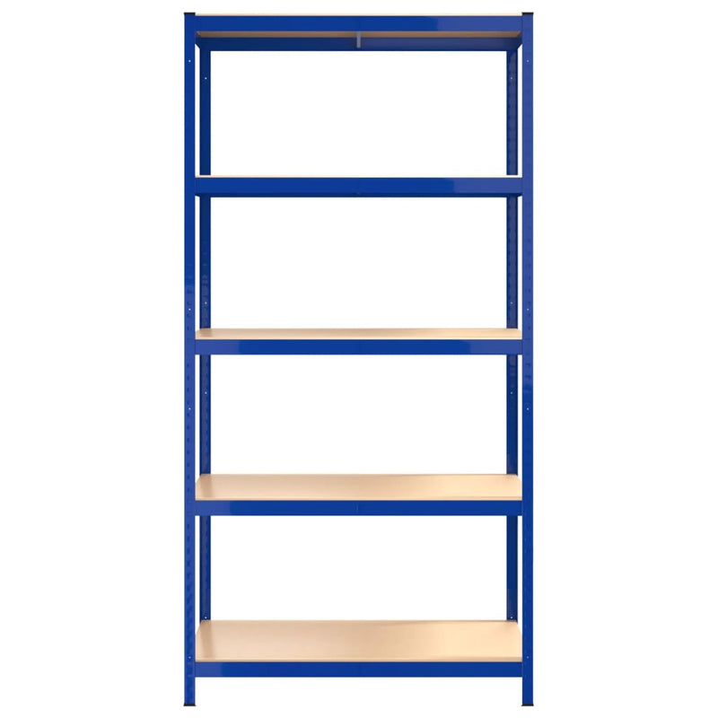 5-Layer Shelves 3 pcs Blue Steel&Engineered Wood