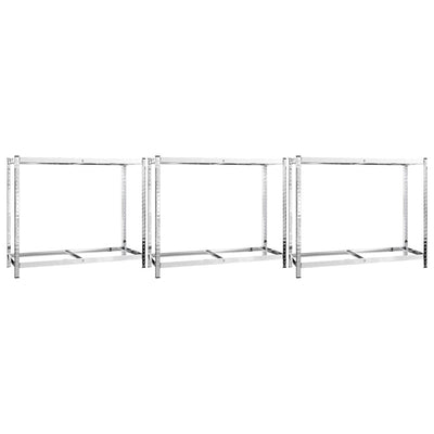 2-Layer Tire Racks 3 pcs Silver 110x40x110 cm Steel