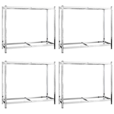 2-Layer Tire Racks 4 pcs Silver 110x40x110 cm Steel