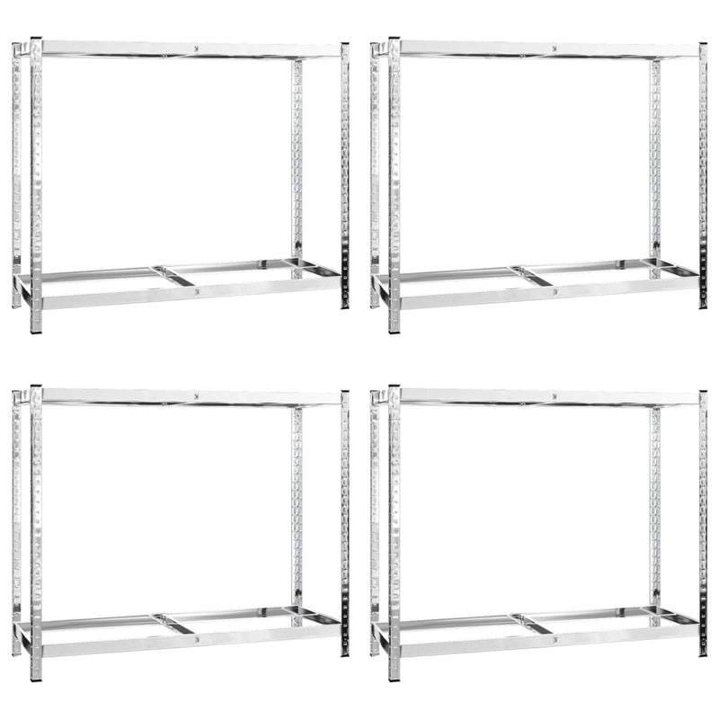 2-Layer Tire Racks 4 pcs Silver 110x40x110 cm Steel