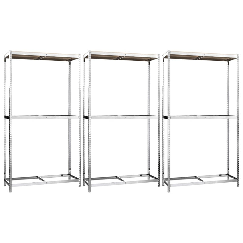 2-Layer Tire Racks 3 pcs Silver 110x40x180 cm Steel